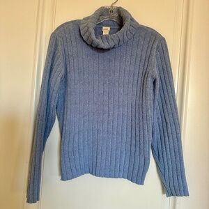 J.Jill Blue Ribbed Turtleneck Sweater – Super Soft, Women’s Size S